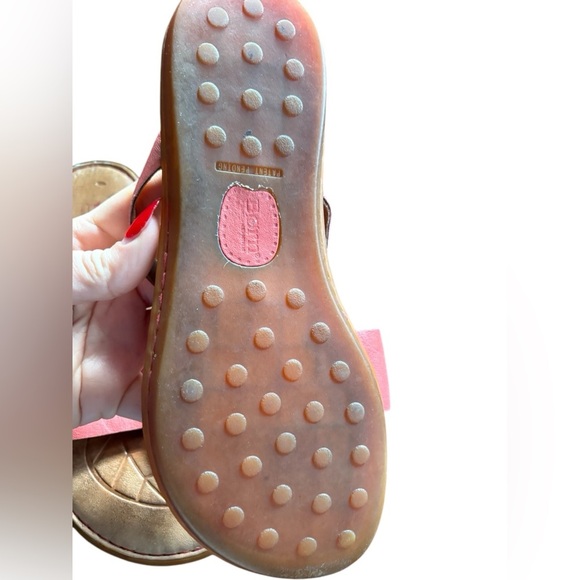 Born women’s Kallan raspberry pink leather Flat Sandal Size 8M preloved - Picture 5 of 9